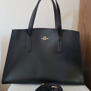 Coach Black Leather Tote Bag